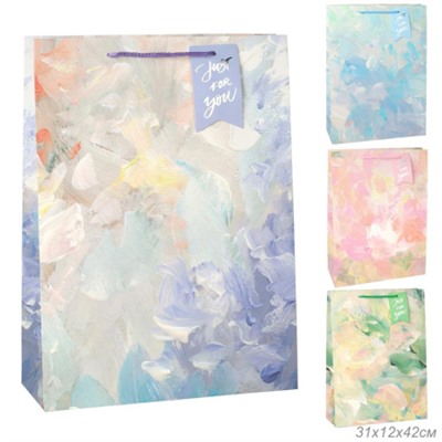 Пакет подарочный 31х42х12см Цветы / 6502ХL /уп 12/300/210 г