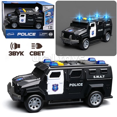 Машина "Полицейский броневик" 1:32 (свет, звук) в коробке