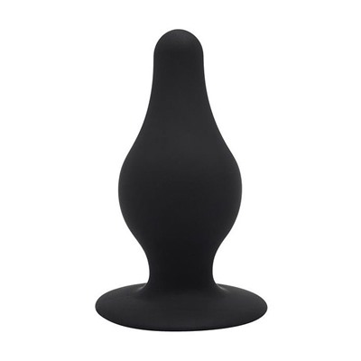Черный анальный стимулятор DUAL DENSITY PLEASURE PLUG L - 10,2 см.