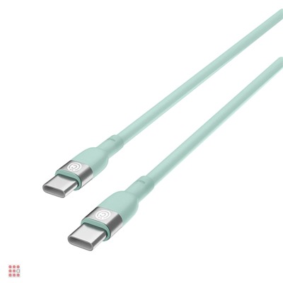 Кабель для зарядки Live Type-C-Type-C, 1м, Быстрая зарядка 3А, PD 65W, силикон, салатовый