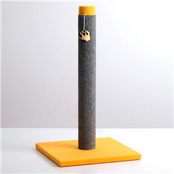 Когтеточка «Столбик» Lowcost ковролиновая с игрушкой, 54×31 см, микс цветов