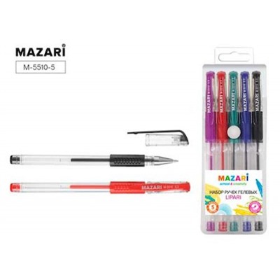 Набор гелевых ручек  5цв "LIPARI" 0.5мм M-5510-5 Mazari