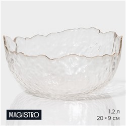 Салатник Magistro «Вулкан», 1.2 л, 20×9 см, стекло, прозрачный