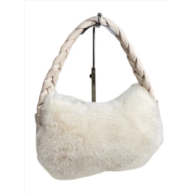 Женская сумка из искусственного меха, цвет молочный