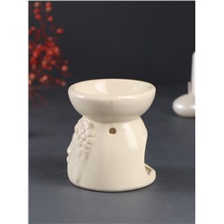 Аромалампа для эфирных масел «Лик Будды», керамика, св. беж, 8×8×9 см