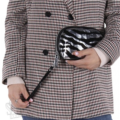 Косметичка 7100-21 zebra black silver Safenta  в Новосибирске