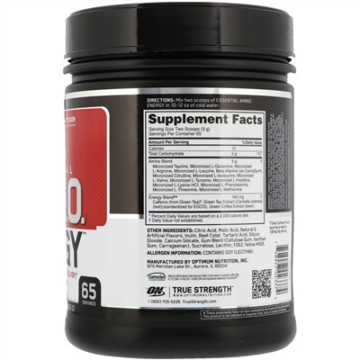 Optimum Nutrition, Энергия незаменимых аминокислот, Fruit Fusion, 585 г (1,29 фунта)