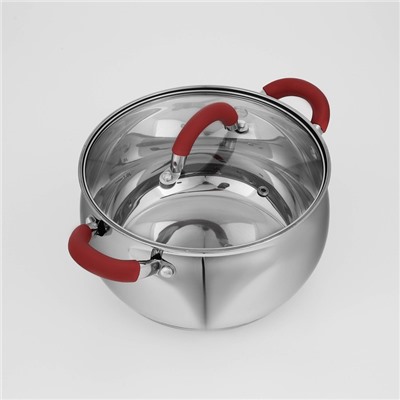 Кастрюля Доляна «Вернер», 3.5 л, d=20 см, с крышкой, капсульное дно, нержавеющая сталь, индукция