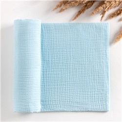 Пелёнка муслиновая «Крошка Я», 135×100 см, двухслойная, 100 % хлопок, голубая