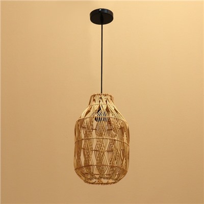 Светильник потолочный из ротанга «Переплетение», 1×120 Вт, Е27, 22×22×38 см