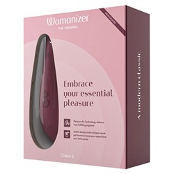 Бордовый бесконтактный стимулятор клитора Womanizer Classic 2