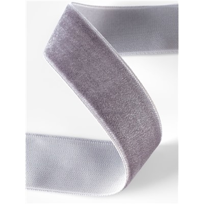 Лента бархатная, 25 мм, 18±1 м, серая №184