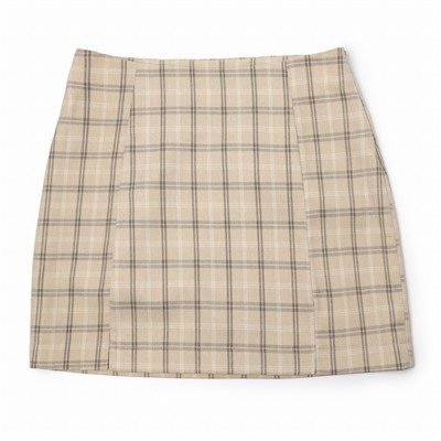 Юбка мини женская MINAKU: Casual Collection, клетка бежевая, размер 44