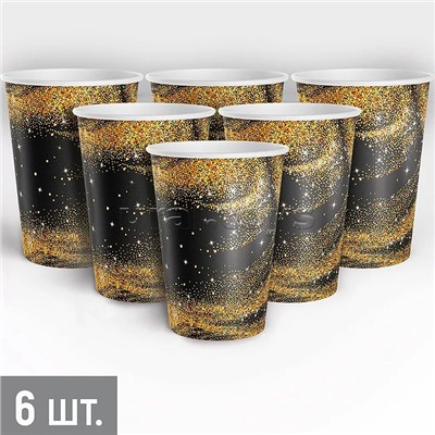 Набор стаканов "Черное с золотом"