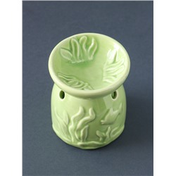 Аромалампа для эфирных масел «Подводный мир», керамика, зелёная, 7.2×7.2×8.9 см