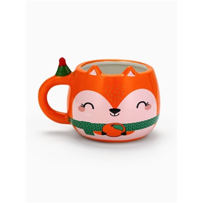 Кружка новогодняя керамическая «Счастье в мандаринках», 400 мл, ручная работа