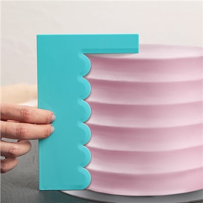 Шпатель кондитерский Доляна «Волны», 18×11.5 см, цвет голубой