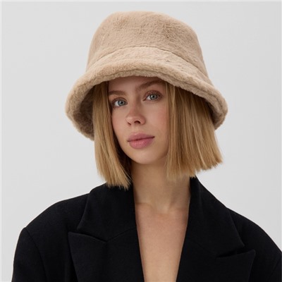 Панама зимняя женская MINAKU, размер one size 52-58, цвет песочный