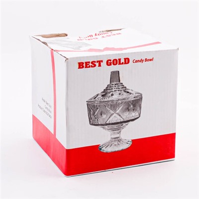 404-30270404 Ваза BEST GOLD для конфет с крышкой 12,5см, 450 мл. (х18)