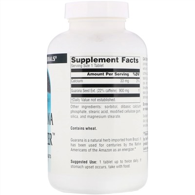Source Naturals, Энергетик с гуараной, 900 мг, 200 таблеток