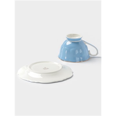 Чайная пара WY Royal blue, фарфор, 220 мл, голубая