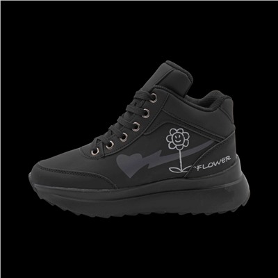 Кроссовки на меху В939-1 черные п/п