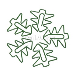 Скрепки-ёлочка L33 мм, 12 шт. пластиковая коробка, европодвес, зеленые