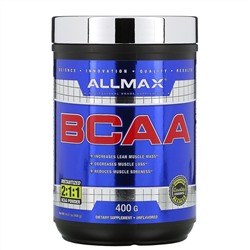 ALLMAX Nutrition, BCAA, быстрорастворимый продукт, соотношение 2:1:1, неароматизированный порошок, 400 г