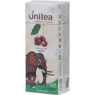 UNITEA. Cherry зеленый 50 гр. карт.пачка, 25 пак.