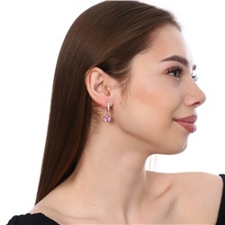 Серьги коллекция "Дубай" покрытие позолота, розовый камень, 54145, арт. 947.218