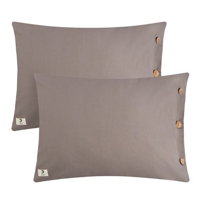 Комплект наволочек «Этель», 50×70 см, 2 шт., серый, жатый хлопок