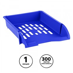 Лоток для бумаг горизонтальный ЛИДЕР синий ЛТГ-30466 Стамм