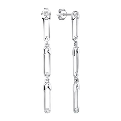 Серьги из серебра куб.циркон., Л-11929