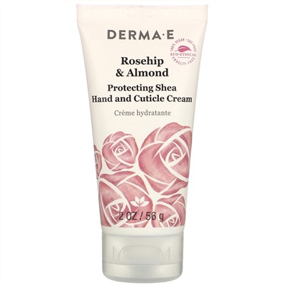 Derma E, Protective Shea Hand and Cuticle Cream, Rosehip & Almond, 2 oz (56 g)