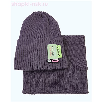 28-L Комплект для девочки (колпак+снуд) (50-54)