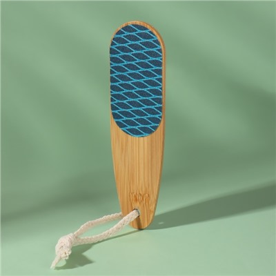 Пилка для пяток BAMBOO, наждачная, двусторонняя, с подвесом, 18 см, бамбуковая