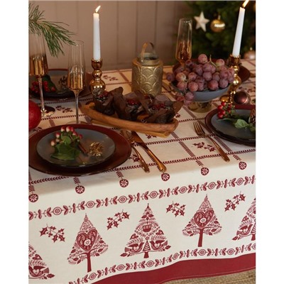 Скатерть новогодняя «Доляна» Merry Christmas, 146×110± 3 см, 100% хлопок, рогожка 164 г/м²