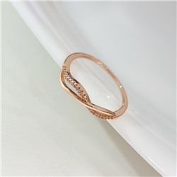 Кольцо ювелирная бижутерия коллекция "Дубай", покрытие позолота, вставка: фианиты, цвет: прозрачный, 16 р, арт.219.414-16