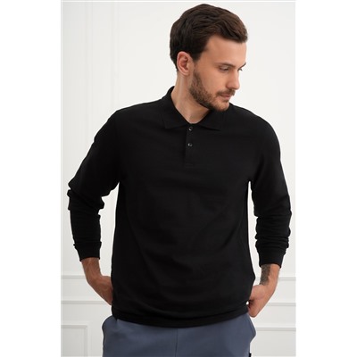 Мужской базовый лонгслив-поло Happyfox