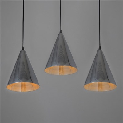 Светильник BayerLux Подвес «Конус» 3хЕ14 40 Вт хром d=16, h=20+60 см
