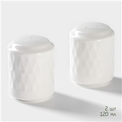 Набор керамический для специй на бамбуковой подставке BellaTenero «Герда», 3 предмета: солонка 120 мл, перечница 120 мл, сахарница с ложкой 220 мл, белы...