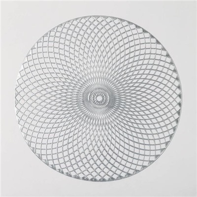 Салфетки сервировочные на стол Доляна «Вира», 4 шт., d=38 см, серебряные