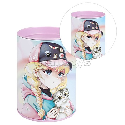 Копилка-подставка для канцелярских принадлежностей "Аниме с котиками"