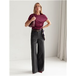 Блузка из стаина с коротким рукавом