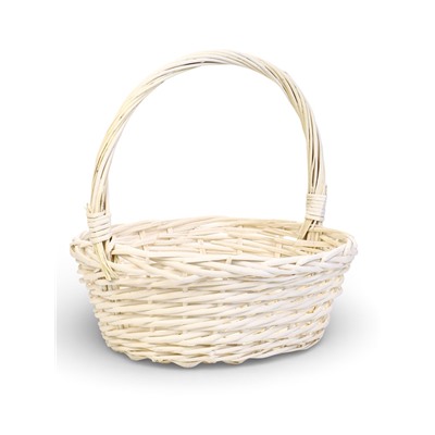 Корзина плетёная для хранения Tenda, с ручкой, белая, набор 3 шт.