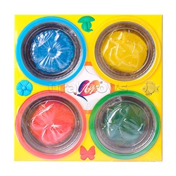 Набор теста для лепки 4 цвета (крышки-формочки)