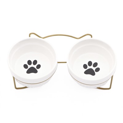 Миски керамические на подставке 2×250 мл