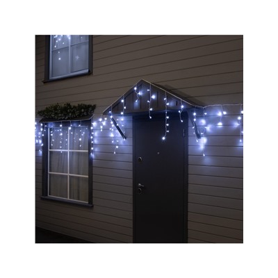 Гирлянда «Бахрома» 6×0.7 м, IP44, УМС, белая нить, 120 LED, свечение белое, 220 В