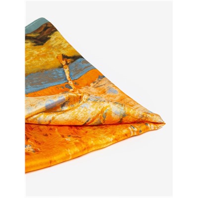 Платок женский MINAKU, размер 70×70 см, оранжевый, голубой