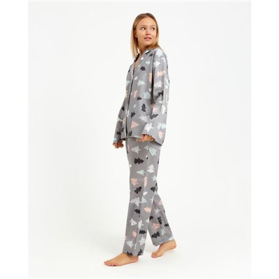 Пижама (рубашка, брюки) женская KAFTAN «Елки», размер 40-42